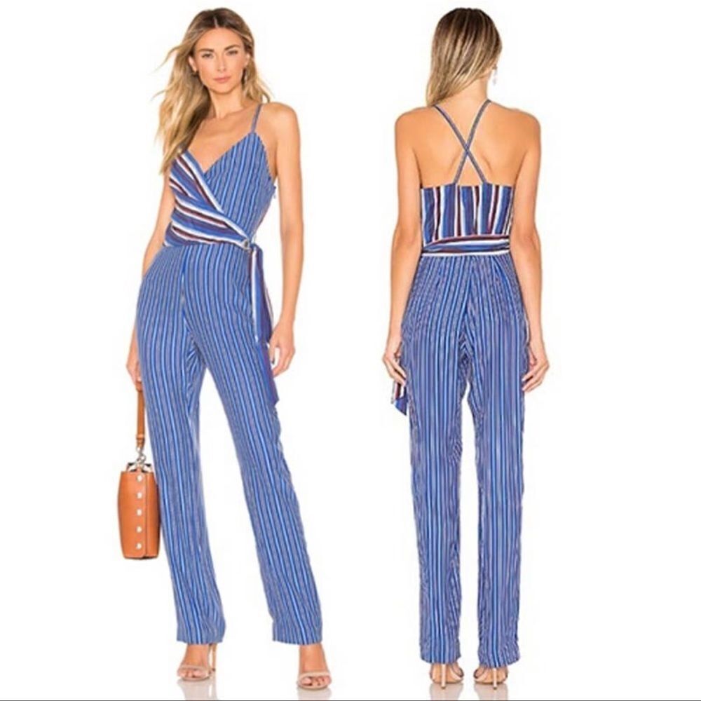 NWT Rag & Bone Felix Striped Silk Jumpsuit 4 - Picture 1 of 16